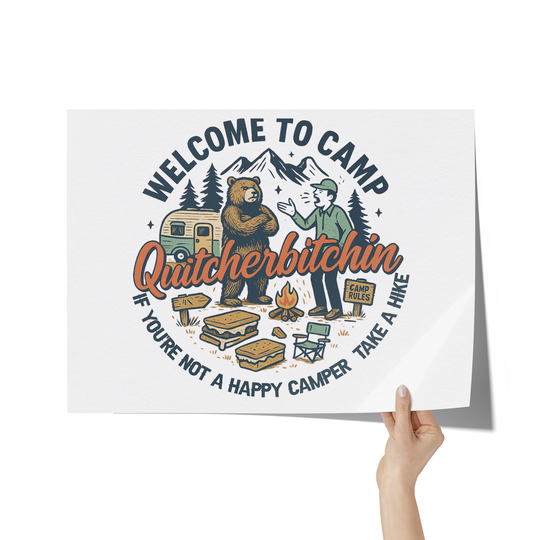 Retro camping humor Poster: 24x18
