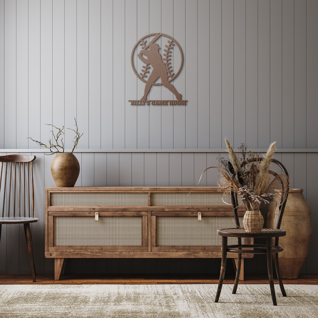 Baseball Metal Wall Art - Personalized Home Decor