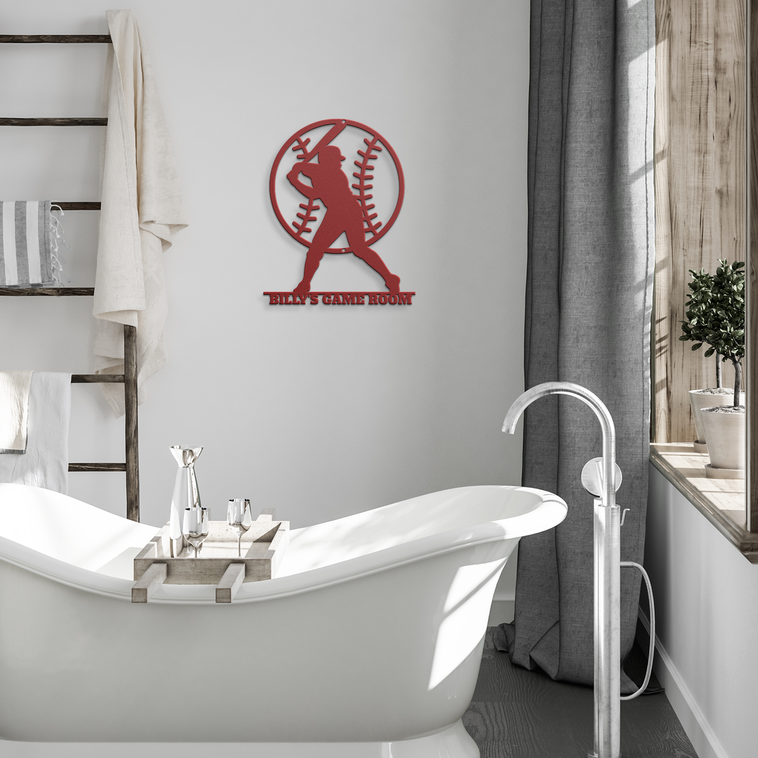 Baseball Metal Wall Art - Personalized Home Decor