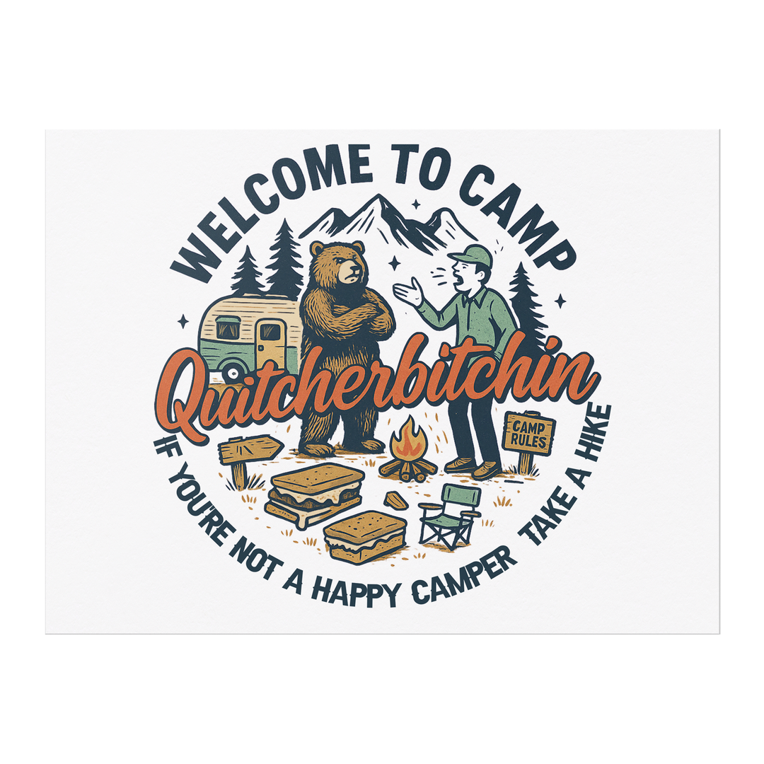 Retro camping humor Poster: 24x18