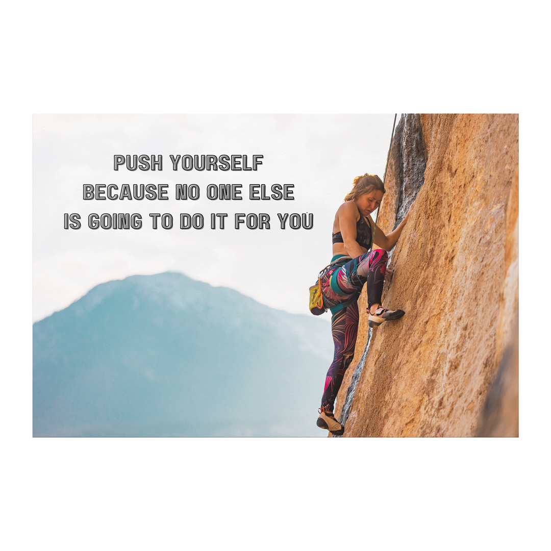 Poster: 36x24 motovational,female rock climber Wall Art AnywherePOD