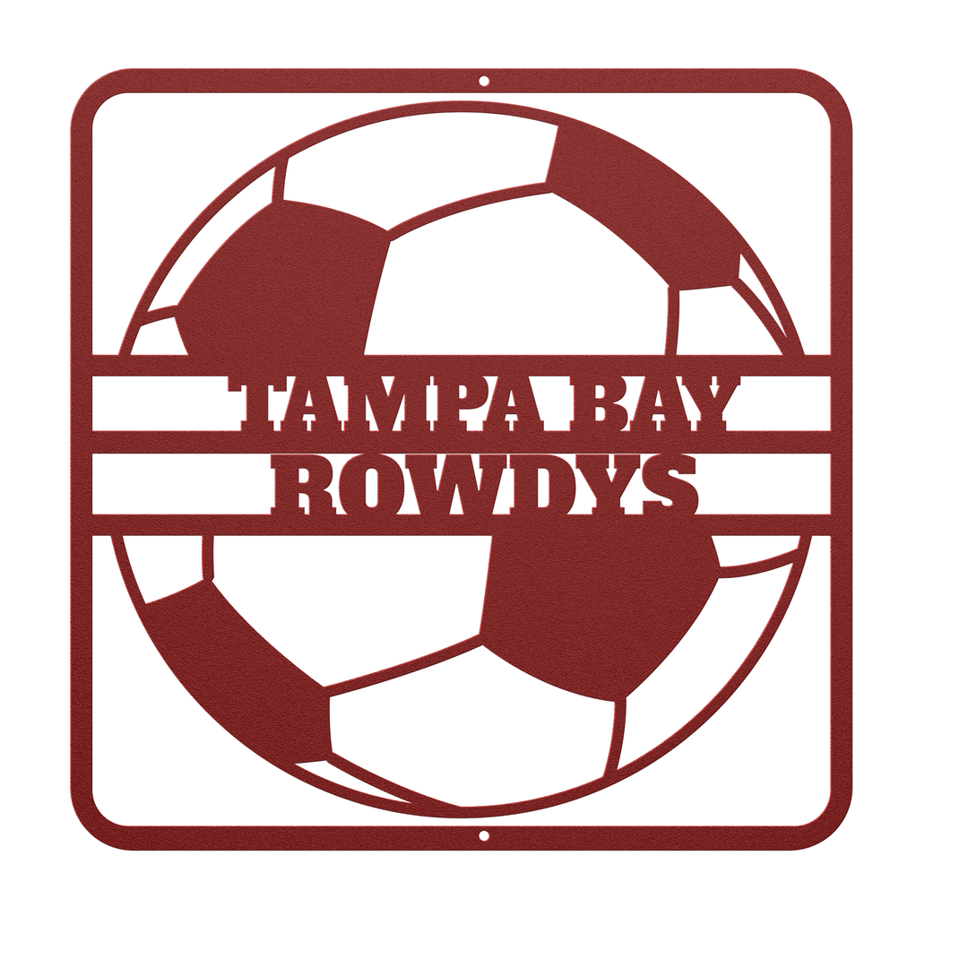 Personalized Soccer Metal Wall Art - Custom Name Decor