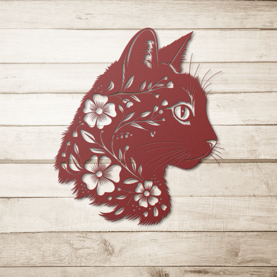 Artistic Cat Metal Wall Art - Indoor Outdoor Decor