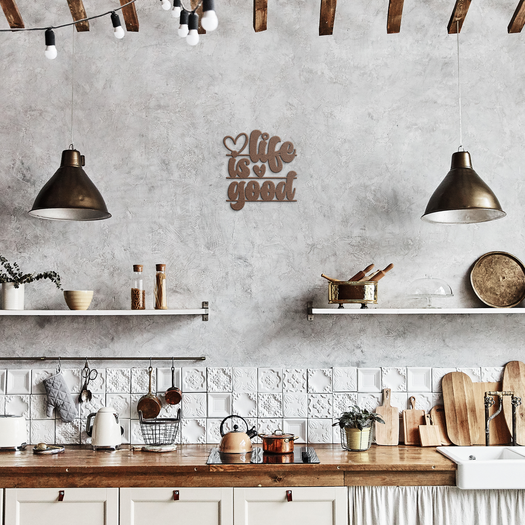 Elegant Metal Wall Decor - Life is Good Quote