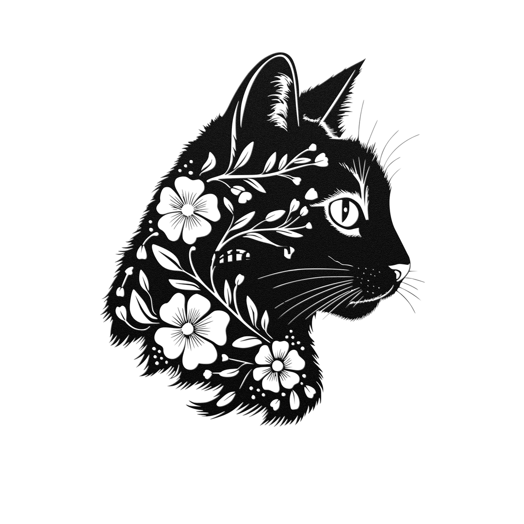 Artistic Cat Metal Wall Art - Indoor Outdoor Decor