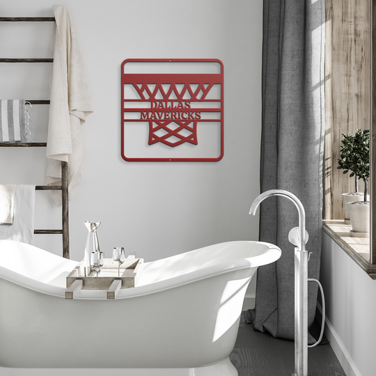 Customizable Metal Basketball Hoop Wall Art