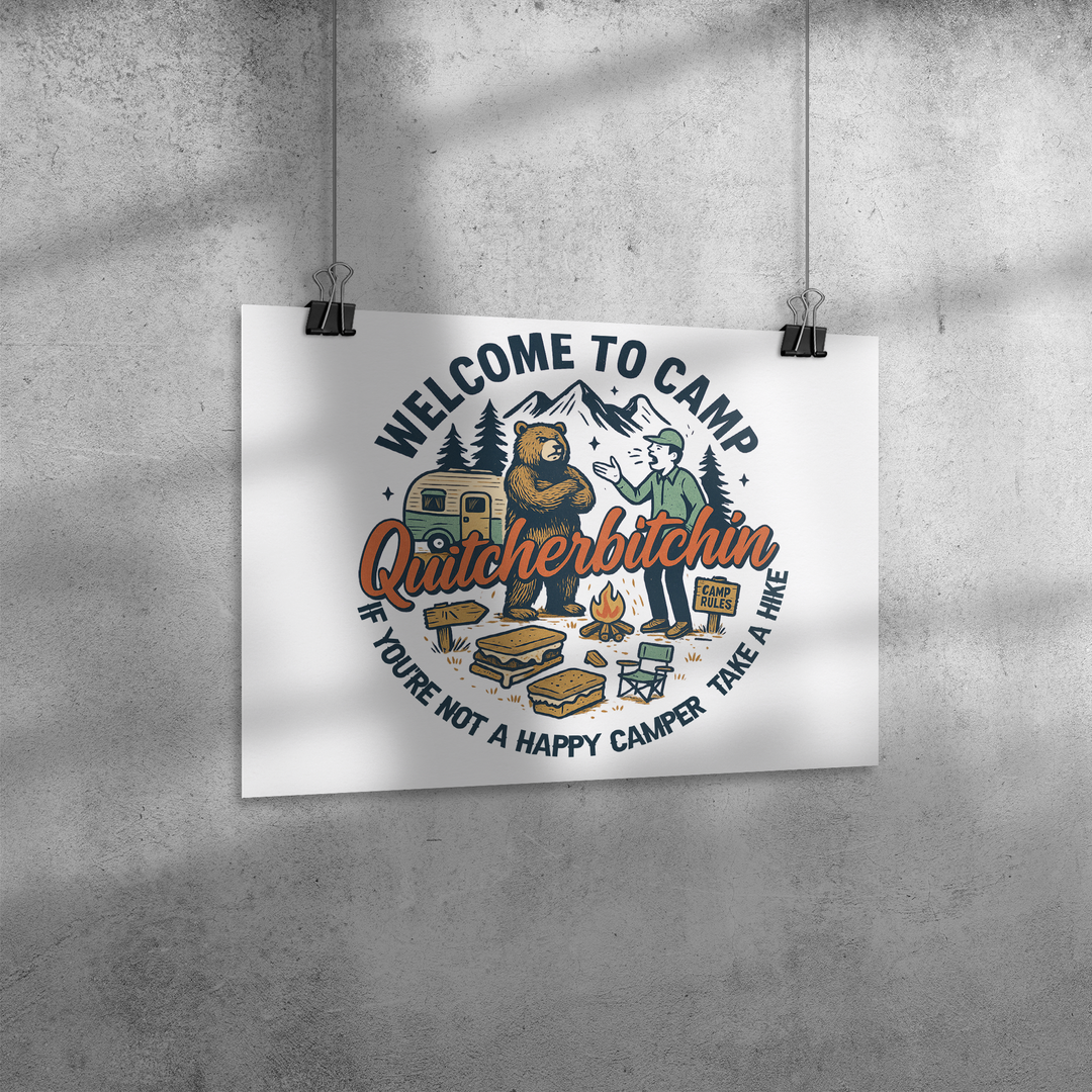 Retro camping humor Poster: 24x18