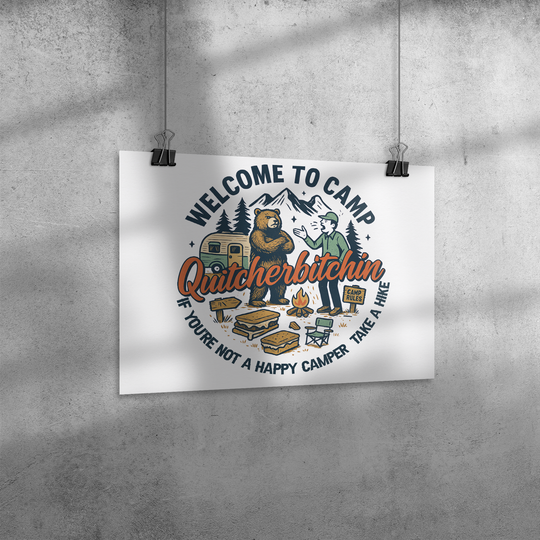 Retro camping humor Poster: 24x18
