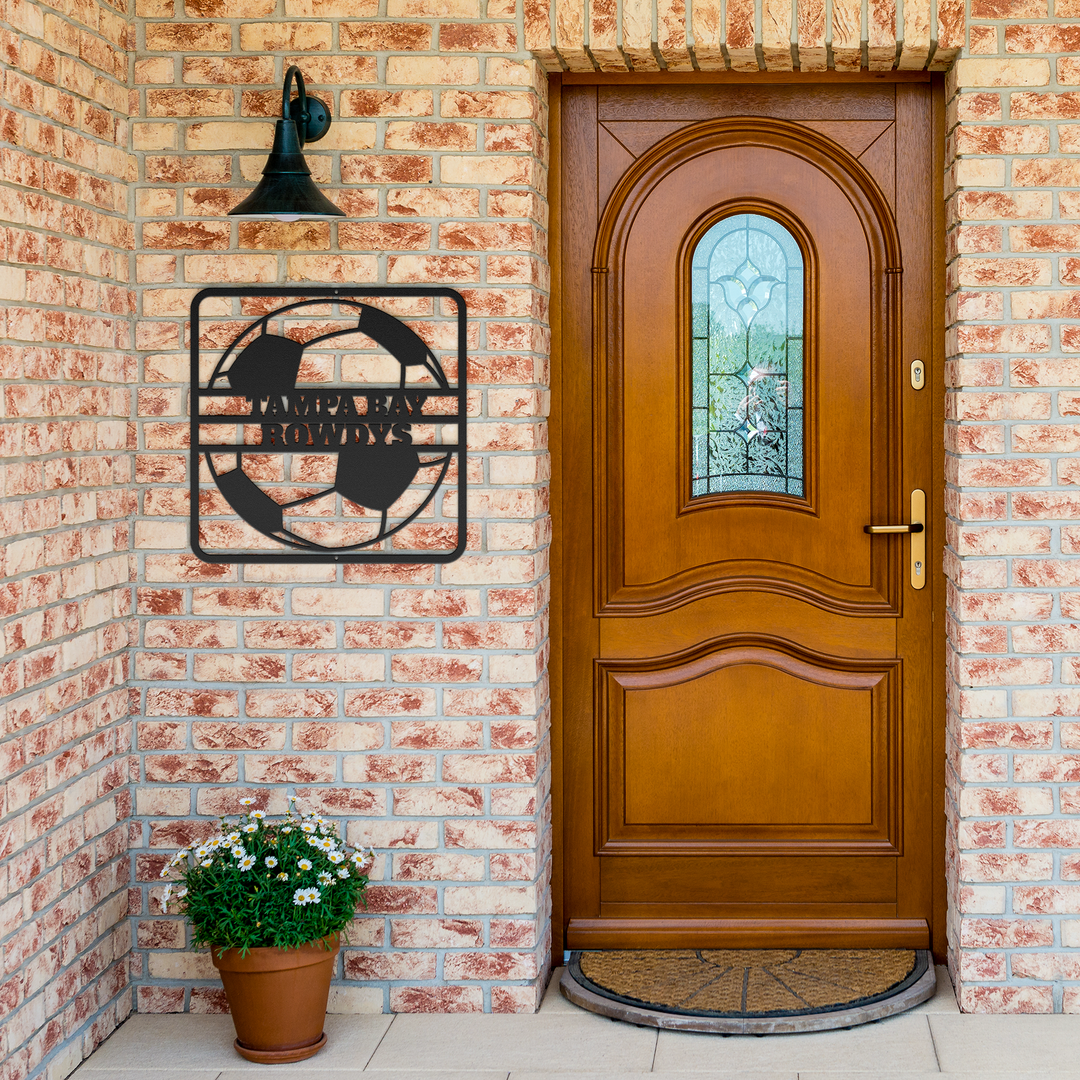 Personalized Soccer Metal Wall Art - Custom Name Decor