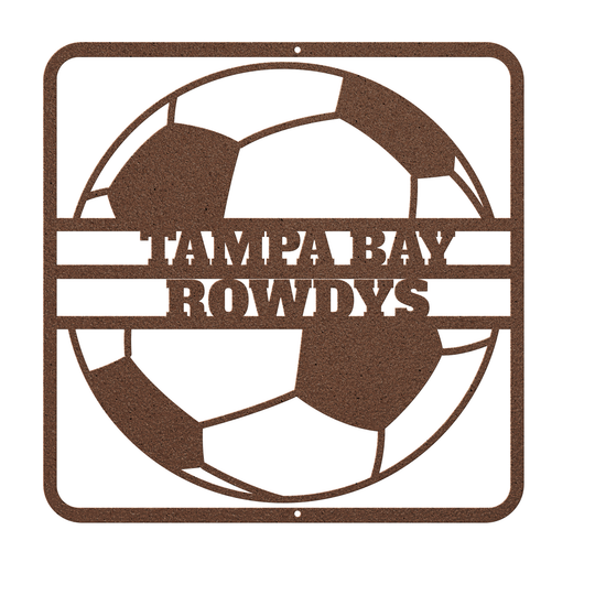 Personalized Soccer Metal Wall Art - Custom Name Decor