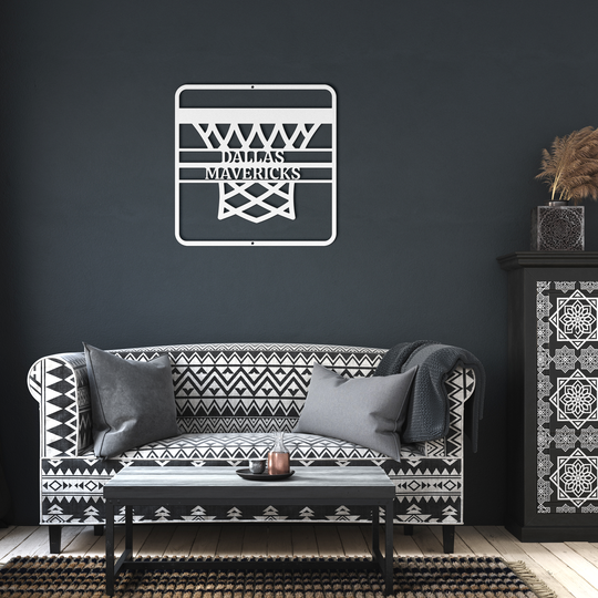 Customizable Metal Basketball Hoop Wall Art