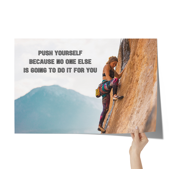 Poster: 36x24 motovational,female rock climber Wall Art AnywherePOD
