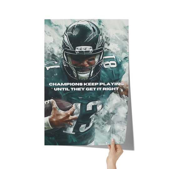Poster: 24" x 36" motivational football player Wall Art AnywherePOD