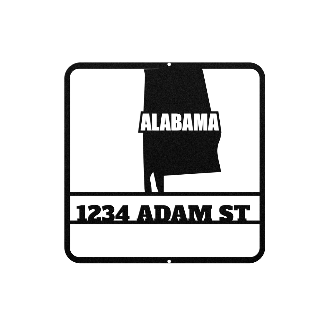 Alabama Customized Metal state map, personalized