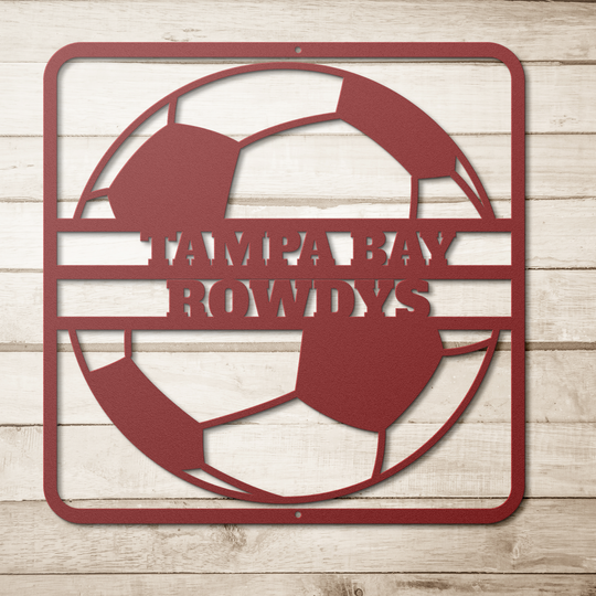 Personalized Soccer Metal Wall Art - Custom Name Decor