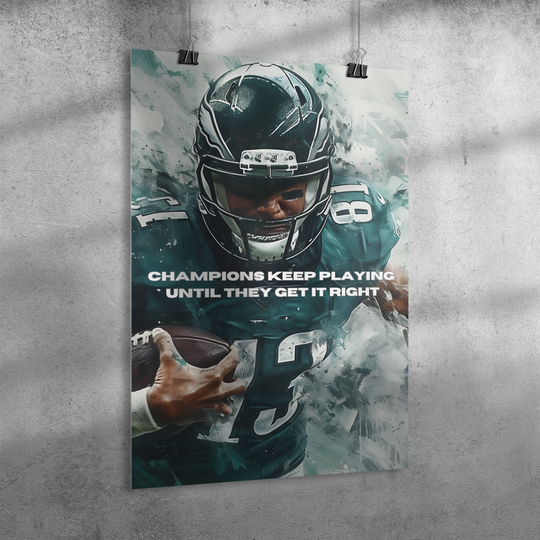 Poster: 24" x 36" motivational football player Wall Art AnywherePOD