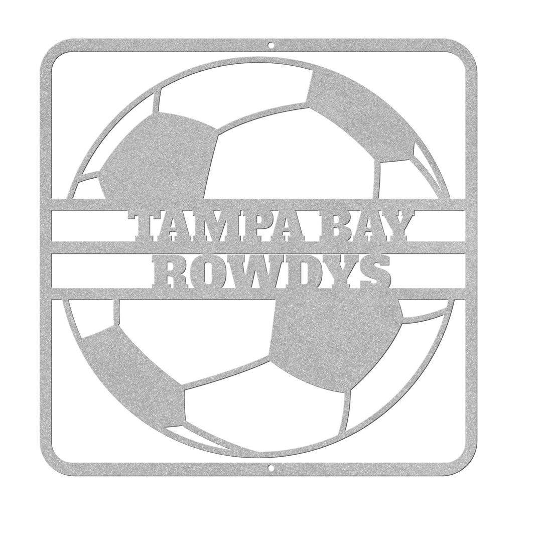 Personalized Soccer Metal Wall Art - Custom Name Decor