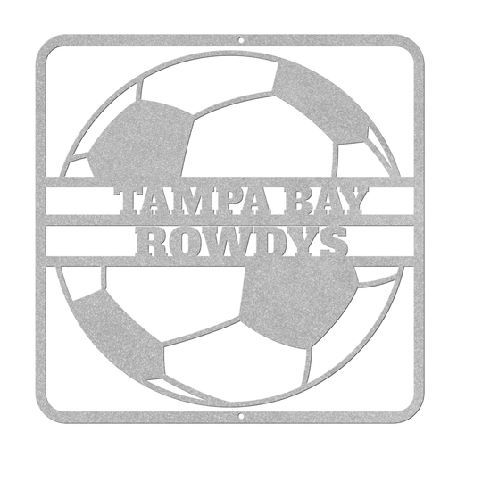 Personalized Soccer Metal Wall Art - Custom Name Decor