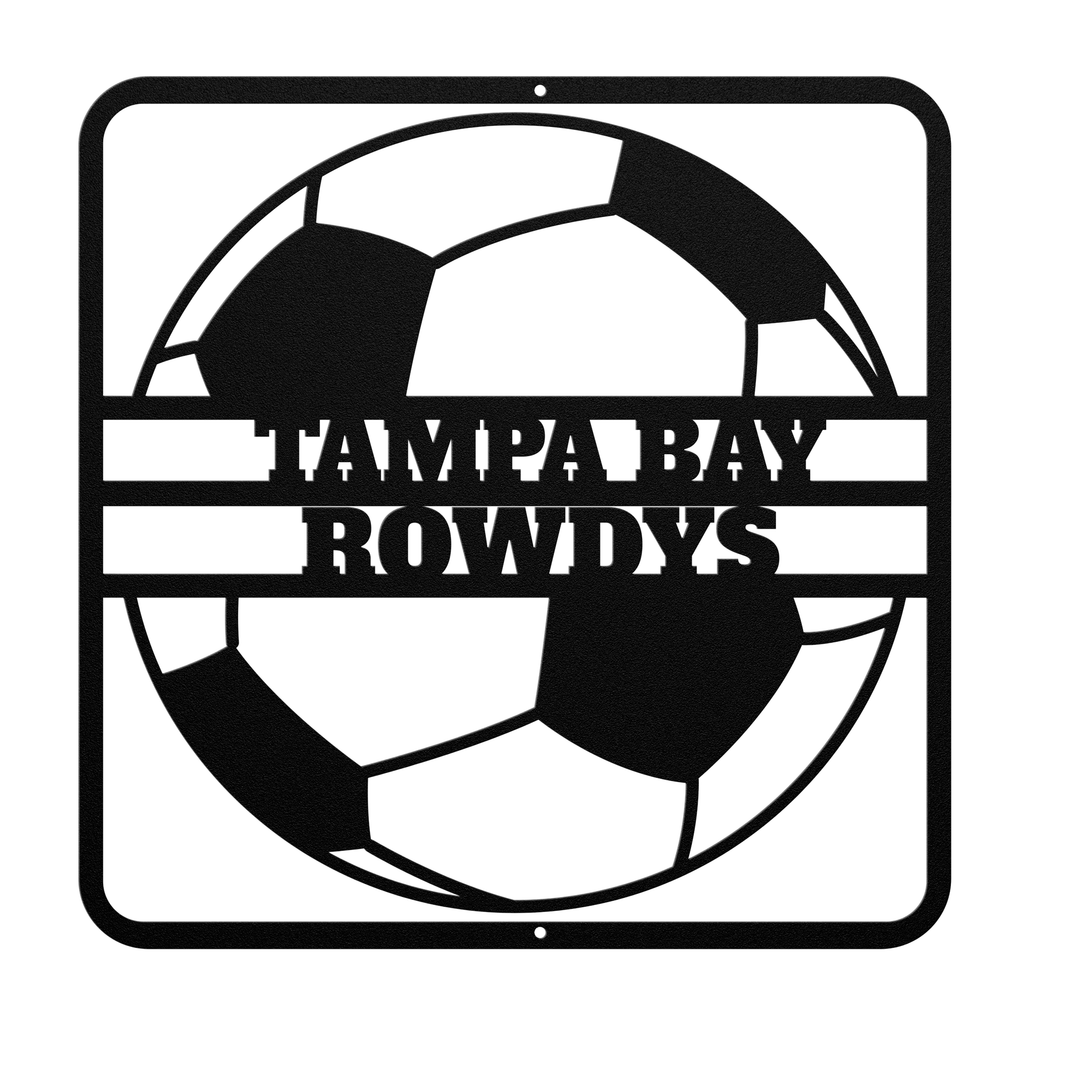 Personalized Soccer Metal Wall Art - Custom Name Decor