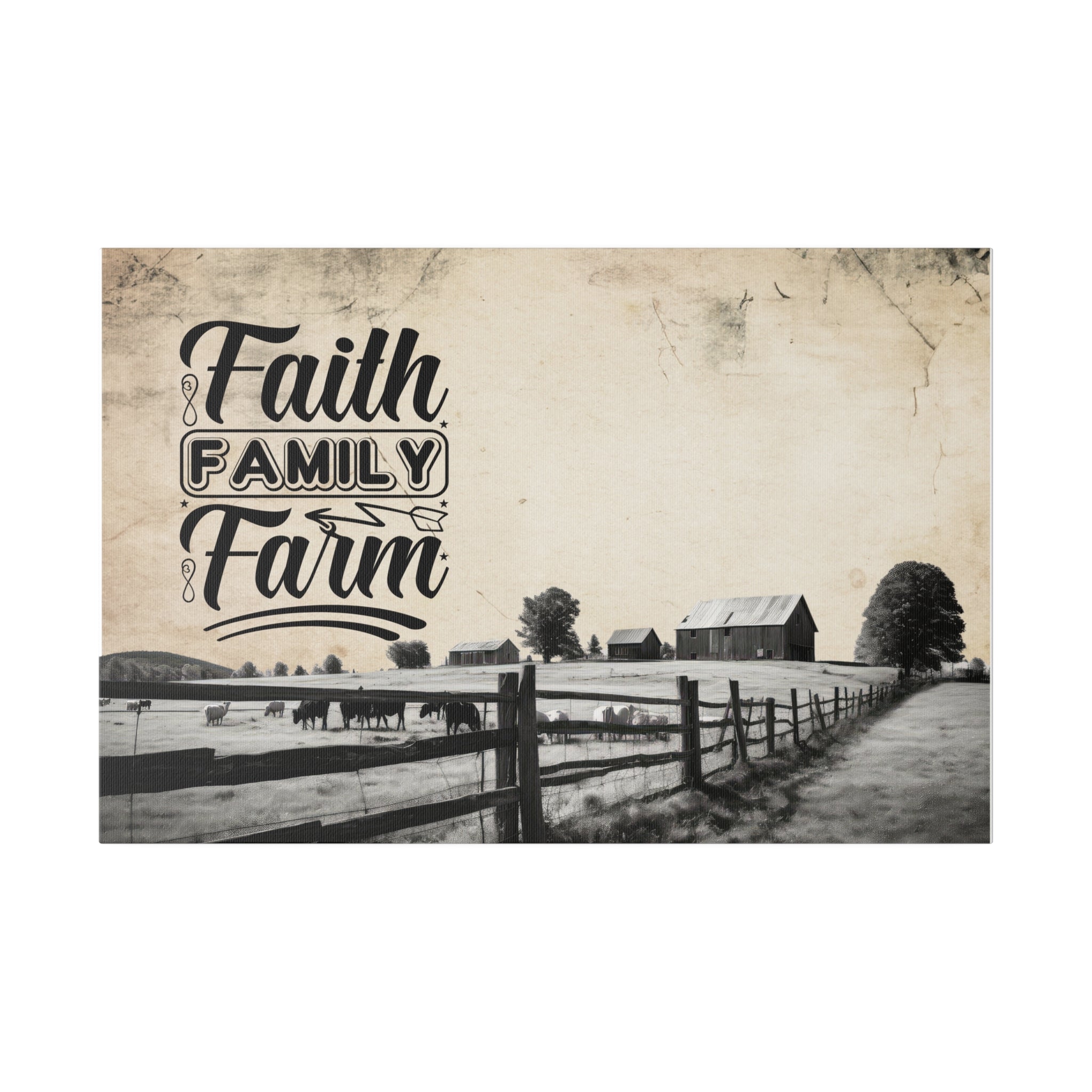 Faith & Family inspired artwork on matte canvas Canvas Printify 20" x 16" (Horizontal) 0.75''