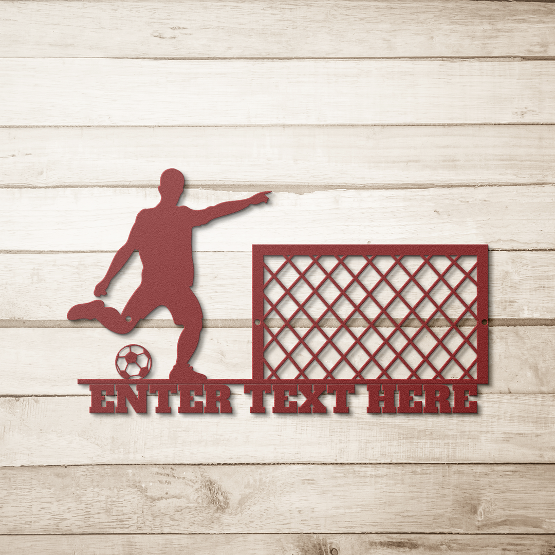 Die-Cut Metal Signs personalized soccer player