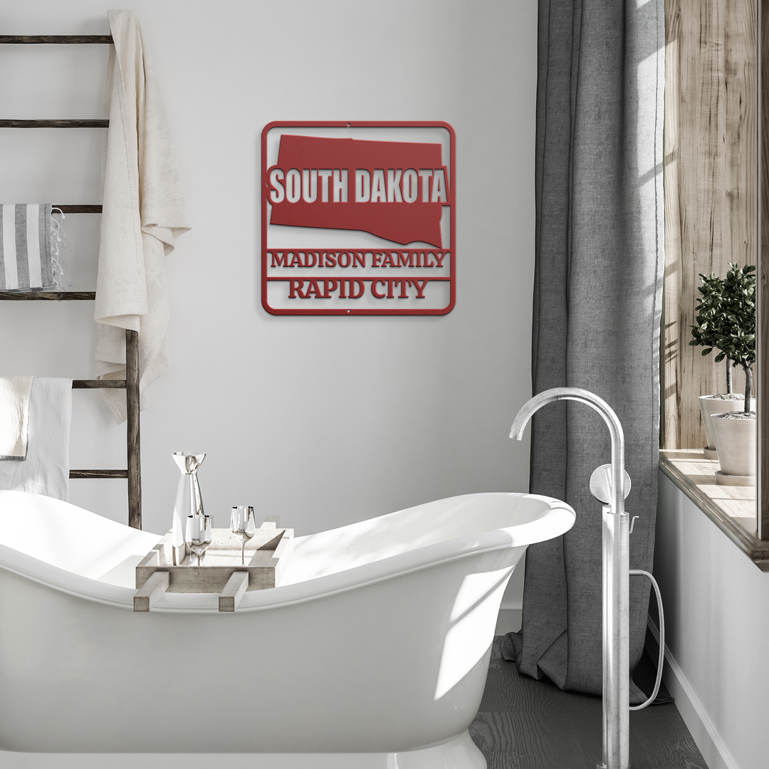 South Dakota Custom Metal Sign - Personalized Outdoor Home Decor