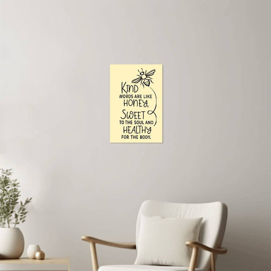 Inspirational Bee Metal Art Print - High Gloss Wall Decor