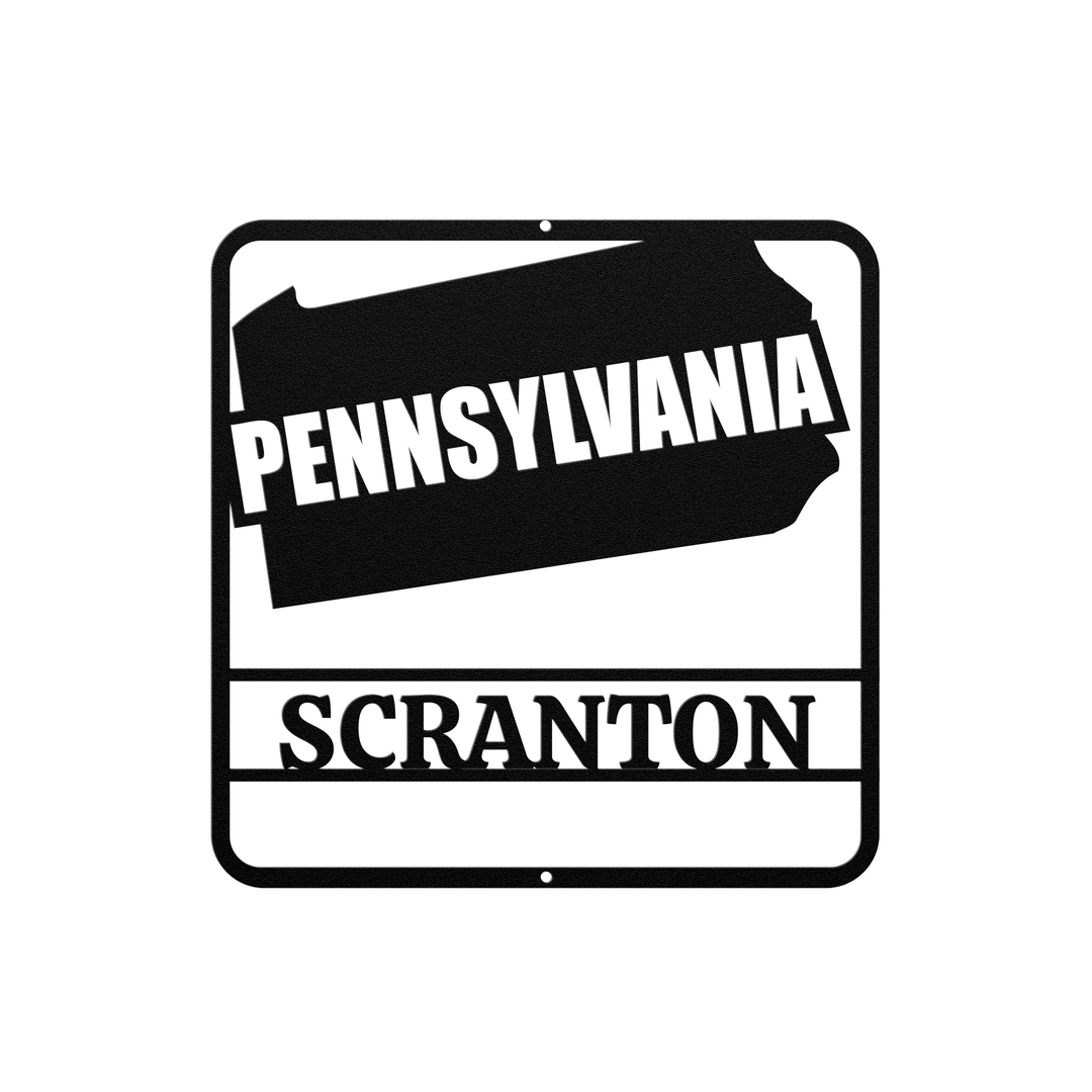 Pennsylvania Custom Steel Outdoor Sign - Personalized Metal Decor