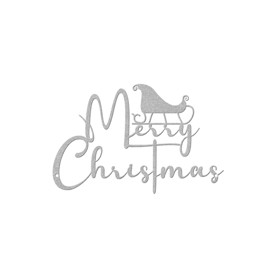 Merry Christmas Metal Wall Art for Holiday Entryway Decor