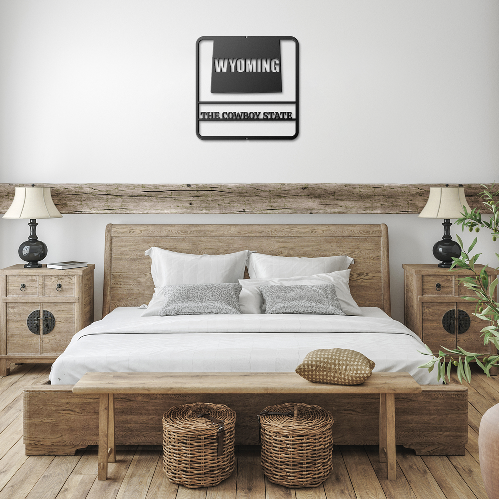 Wyoming Metal Home Sign - Personalized Steel Wall Art