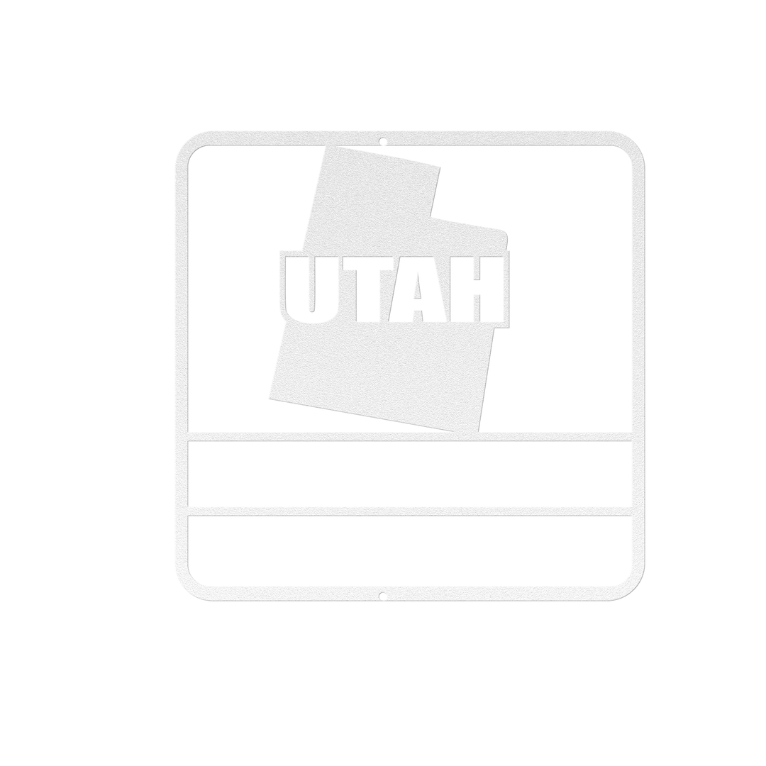 Die-Cut Metal Signs custom map of Utah