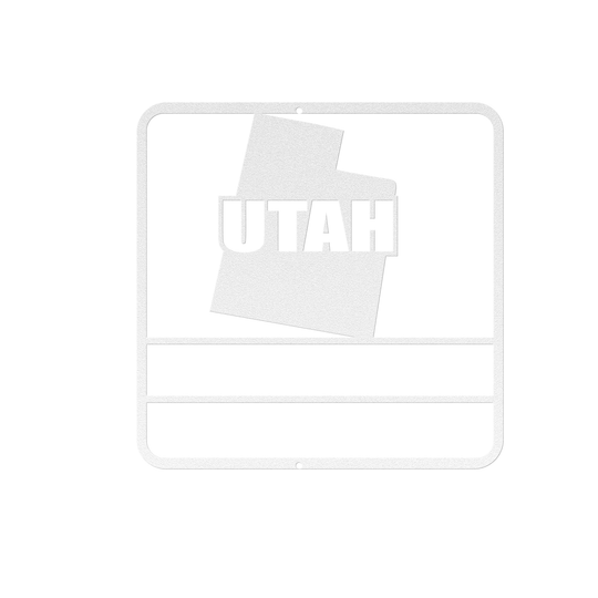 Die-Cut Metal Signs custom map of Utah