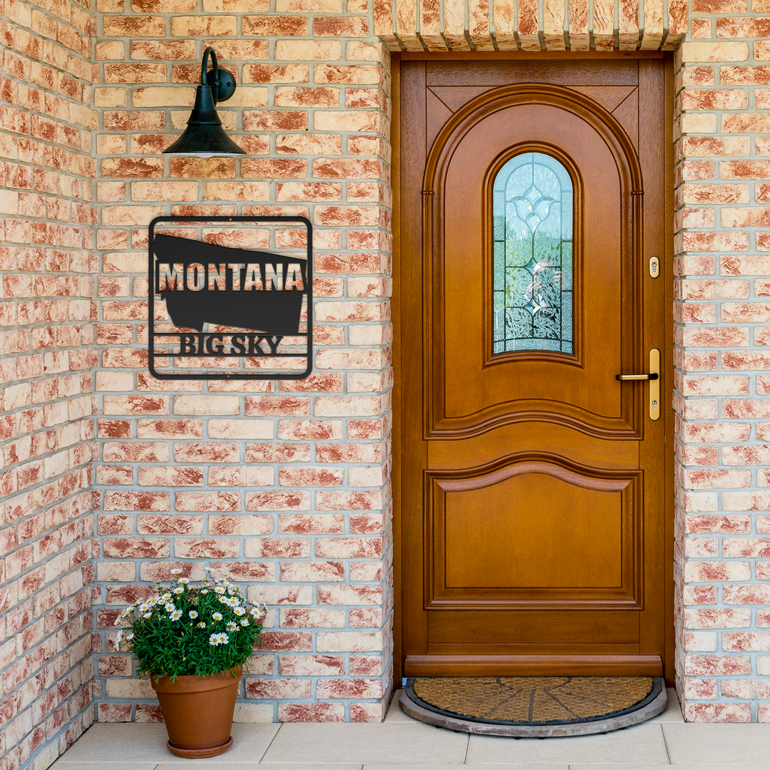 Die-Cut Metal Signs custom map of Montana PERSONALIZED