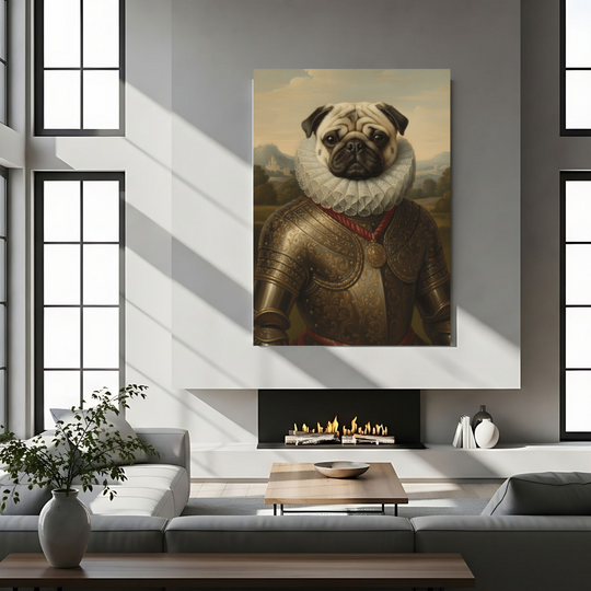 Personalized Funny Dog Art Canvas -  Renaissance Costume