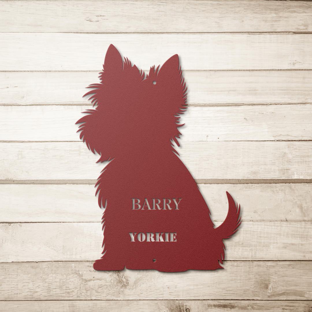 Yorkie Metal Wall Art - Custom Dog Silhouette Sign