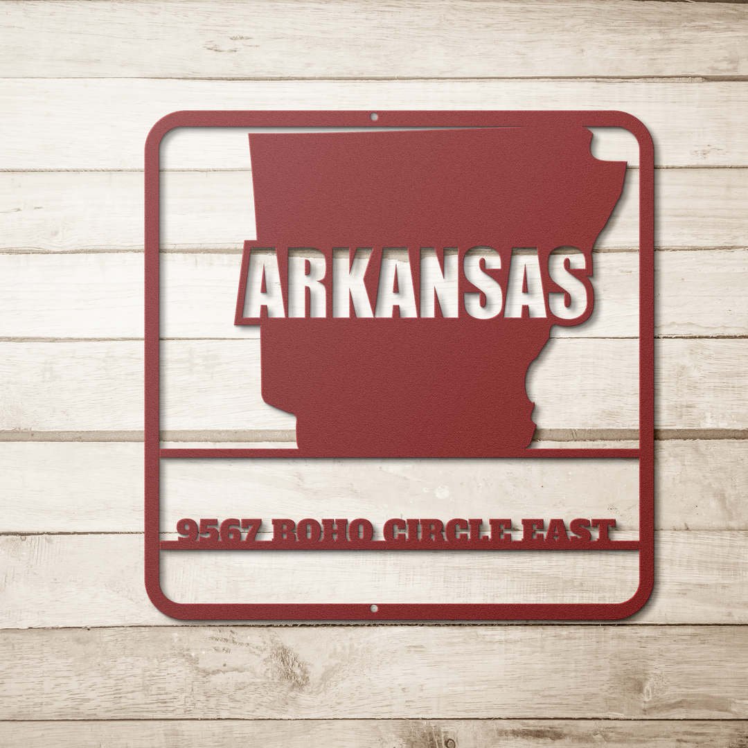 Arkansas Customized State Metal Wall Art - Indoor/Outdoor Decor