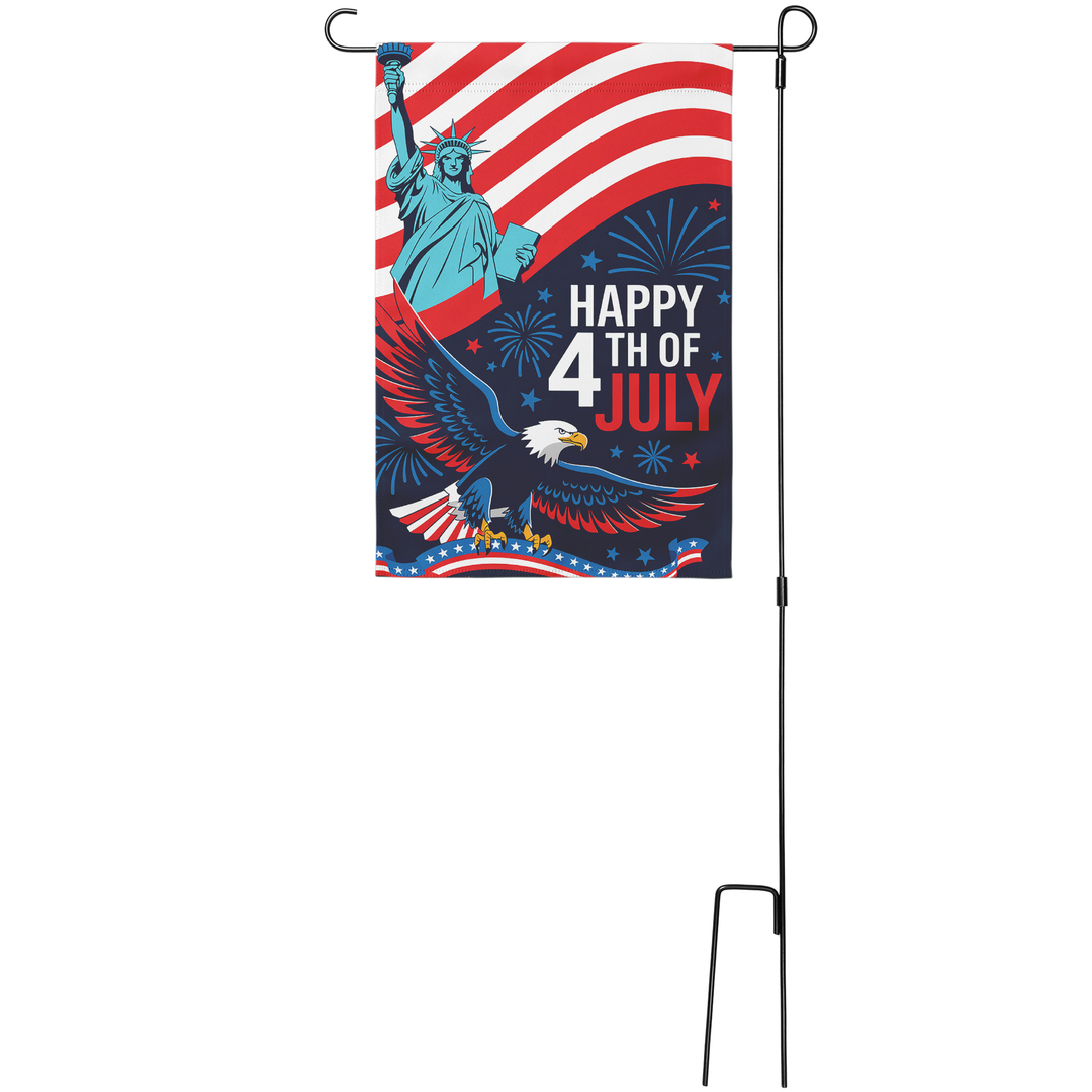 Statue of Liberty and 4th of July Garden Flag