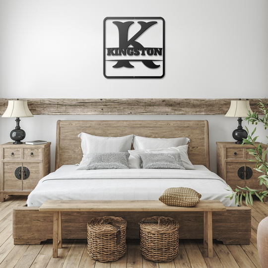 Metal Signs split monogram K PERSONALIZED Wall Art AnywherePOD