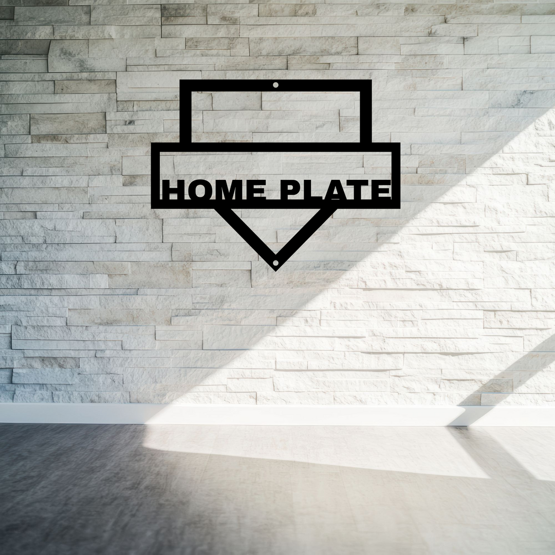 Custom Metal Wall Art - Personalized Rustic Home Decor Baseball Homeplate