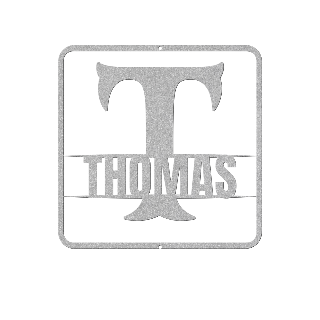 Metal Signs split monogram T Personalized