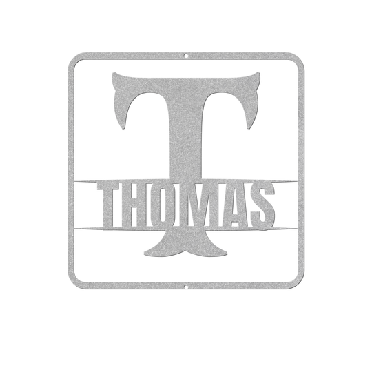 Metal Signs split monogram T Personalized