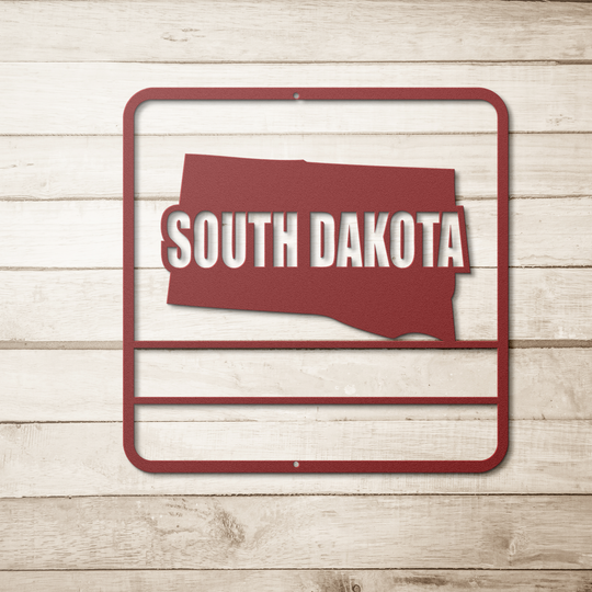 Die-Cut Metal Signs custom map of South dakota