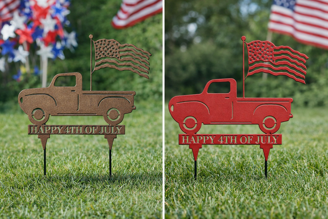 Die-Cut Metal Yard Sign, Independence, 4th of July