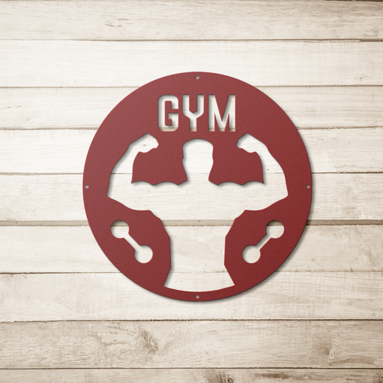 Die-Cut Metal Signs with a gym sign