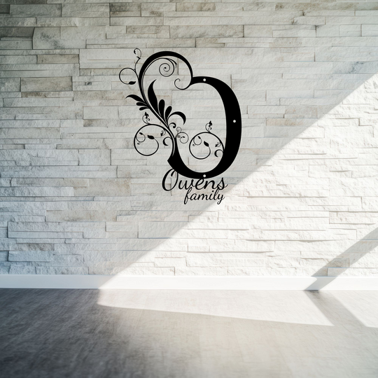 Personalized Metal Family Sign - Elegant Monogram Decor