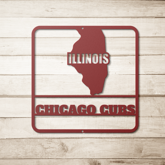 Custom Metal State Sign - Personalized Illinois Decor