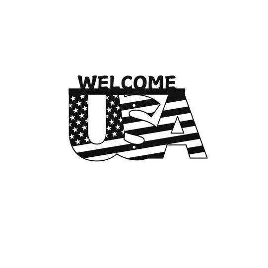 USA WELCOME Metal Signs Wall Art AnywherePOD