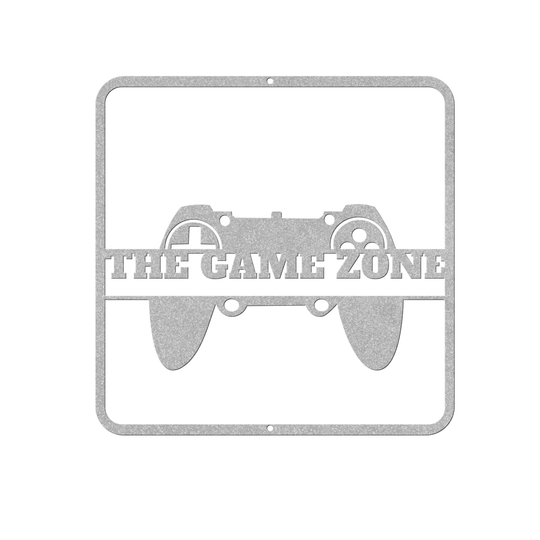 Die-Cut Metal Signs custom text with image of game controller,Personalized Wall Art AnywherePOD