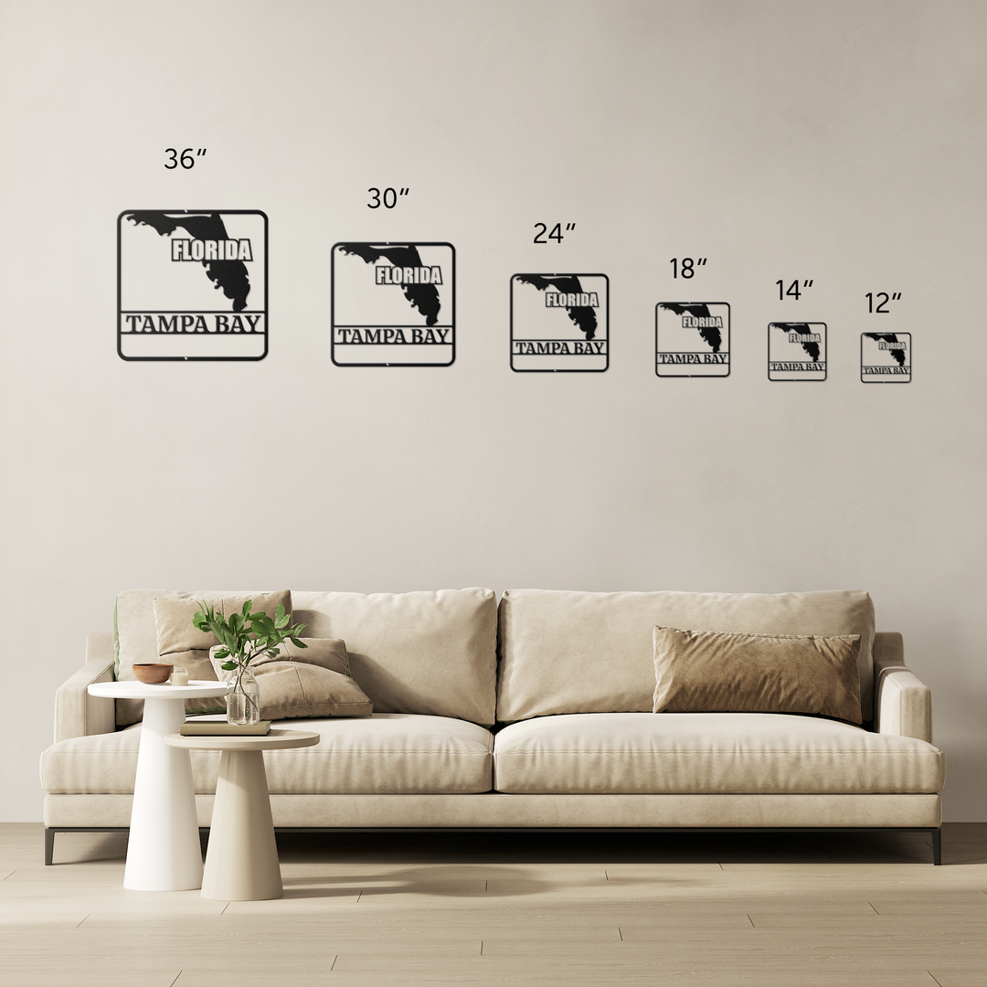 Custom Florida Metal Wall Art - Florida map