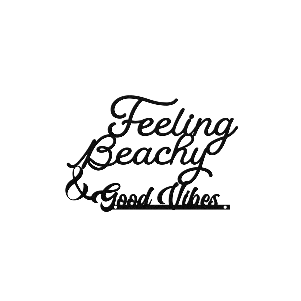 Metal Beach Sign - Coastal Nautical Wall Art Decor